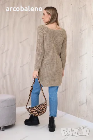 Дамски пуловер с цепки отстрани, 9цвята , снимка 4 - Блузи с дълъг ръкав и пуловери - 47519257