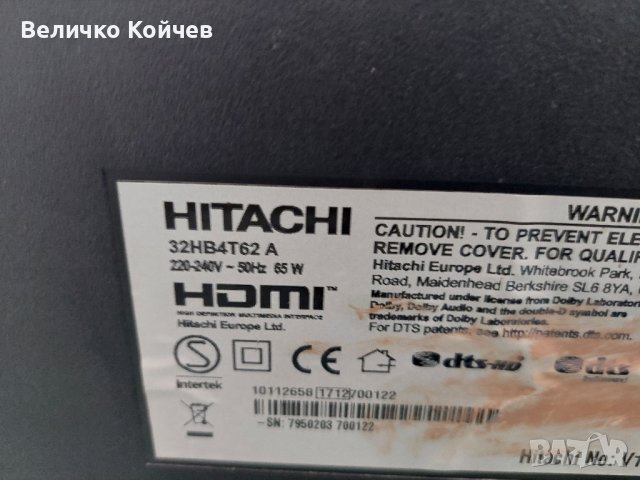 Телевизор Hitachi 32hb4t62a на части!