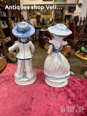 Чифт италиански порцеланови фигури №7482, снимка 4 - Антикварни и старинни предмети - 52050413