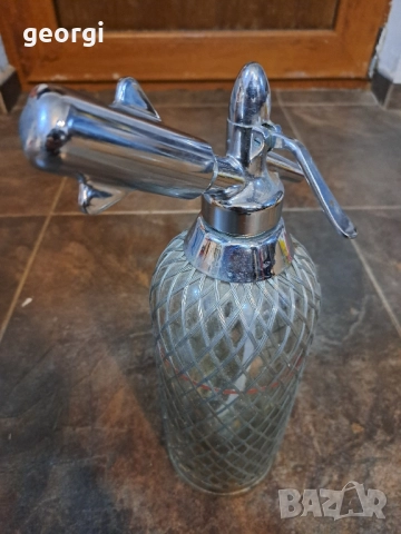 ретро стъклен сифон за газирана вода 30/6, снимка 2 - Антикварни и старинни предмети - 52796742