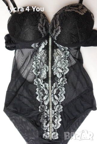 MED луксозно черно боди 75В размер, снимка 2 - Бельо - 53640064