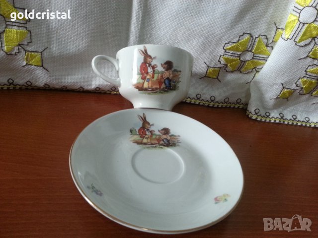 Стар български порцелан детски комплект за хранене , снимка 2 - Антикварни и старинни предмети - 41620419