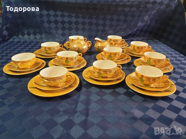 Фин японски сервиз за кафе с Гейша на дъното- 35  части, снимка 2 - Сервизи - 39719331