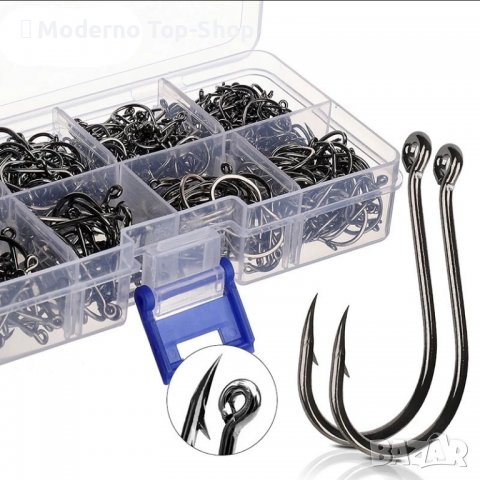 Комплект 500 броя куки за риболов в различен размер от 3 # до 12 #, снимка 5 - Такъми - 38705634