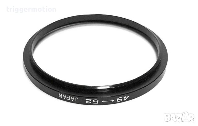 49mm - 52mm Преходник за филтър на резба Step-Up Lens Filter Adapter Ring, Произведен в Япония, снимка 2 - Обективи и филтри - 41467490