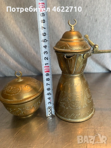 старо  джезве и захарница, снимка 6 - Антикварни и старинни предмети - 53406201