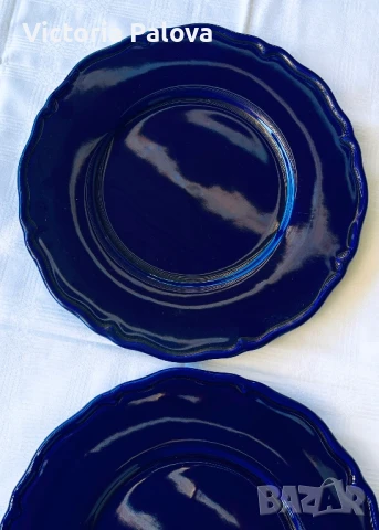 Големи стъклени кобалтови чинии- плата ESTE C.E. Италия, снимка 13 - Антикварни и старинни предмети - 51424239