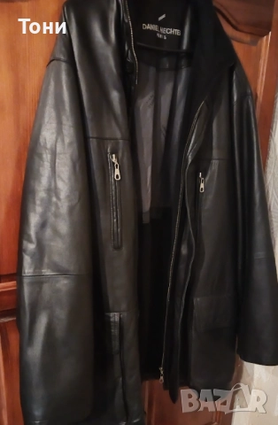 DANIEL HECHTER PARIS Оригинал Ново Мъжко Модерно Зимно Яке от Естествена Кожа L , снимка 4 - Якета - 51924325