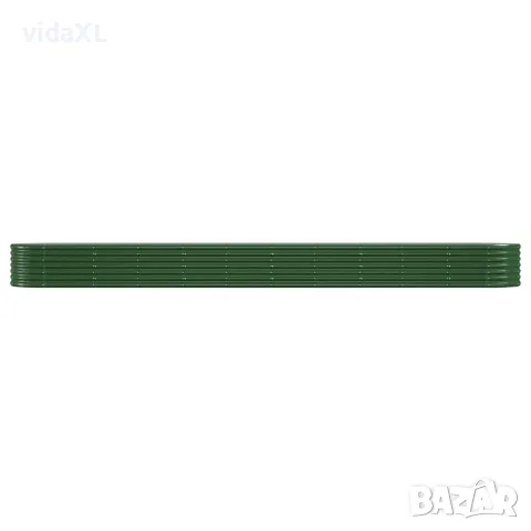vidaXL Градинска повдигната леха поцинкована стомана зелена, снимка 3 - Саксии и кашпи - 56146673