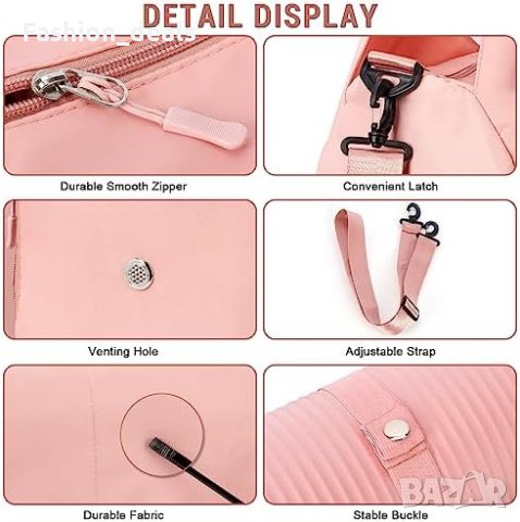 Нова Черна Пътническа Спортна чанта с отделение за обувки и мокър джоб Жени Мъже, снимка 2 - Чанти - 42242971