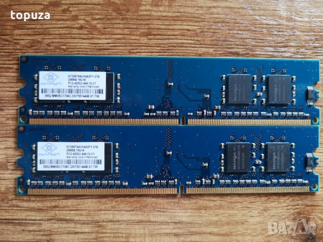 RAM рам памет за компютър Nanya 3х256MB DDR2 PC2-4200 533Mhz NT256T64UH4A0FY-37B, снимка 2 - RAM памет - 34108260