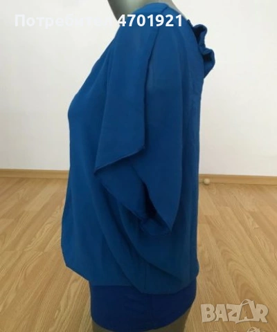 Синя дамска блуза с панделка на гърба, снимка 4 - Корсети, бюстиета, топове - 53216119