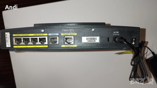 Рутер Cisco 831 - 10/100 Mbps , снимка 12 - Рутери - 52683901