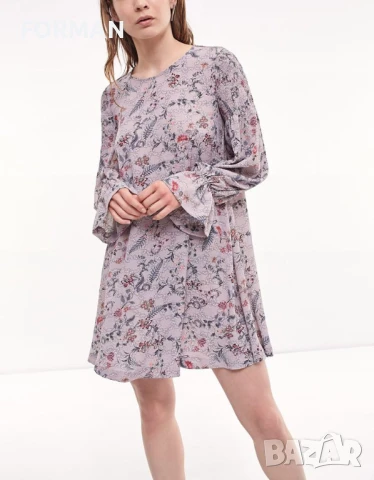 СУПЕРТЪНИЧКА и МНОГО ЛЕКА рокля в нежен розов цвят на цветчета, снимка 1
