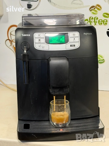 Кафемашина кафе автомат Saeco INTELİA с гаранция, снимка 2 - Кафемашини - 53752895