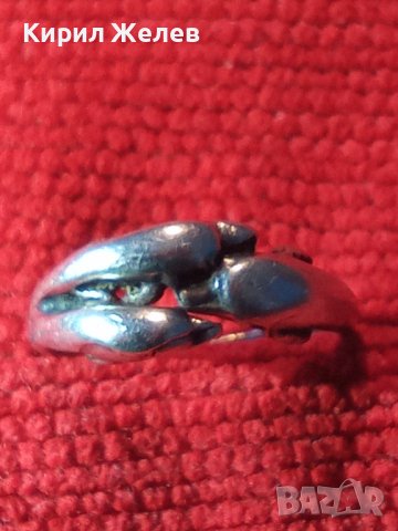 ДЕЛФИНИ - СТАР ФИГУРАЛЕН СРЕБЪРЕН ПРЪСТЕН ВИСОКА ПРОБА СРЕБРО МАЙСТОРСКА ИЗРАБОТКА АНГЛИЯ 26809 , снимка 16 - Пръстени - 34895919