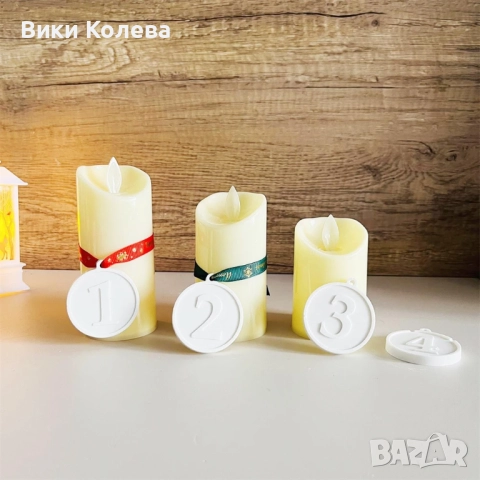 Силиконов мод с цифри 1–4 кръгли медальони, снимка 5 - Форми - 51852915