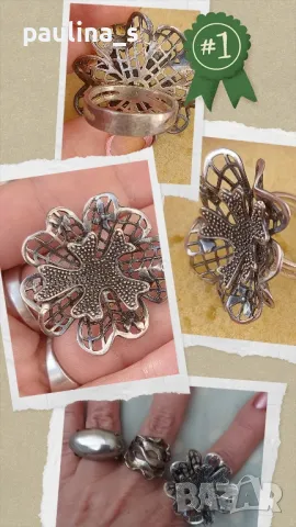 Три различни модели / Винтидж / Масивен дизайнерски сребърен пръстен проба 925 и Житен клас , снимка 14 - Пръстени - 42988584