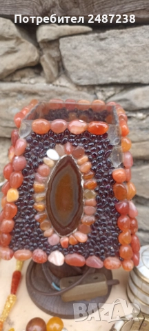 Чифт настолни лампи с полускъпоценни камъни и минерали, снимка 4 - Настолни лампи - 52465103