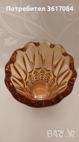 Винтидж стъклена ваза в розово злато, снимка 5 - Антикварни и старинни предмети - 40209238