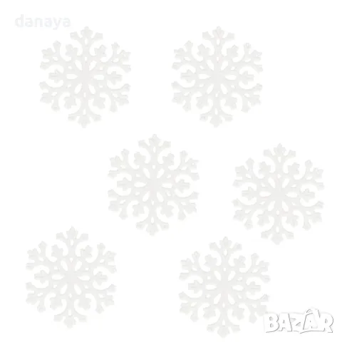 5344 Комплект коледни играчки за елха Снежинки, 6 броя, снимка 4 - Декорация за дома - 47615013
