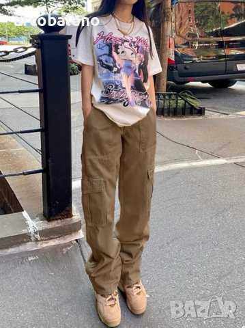 Дамски модни карго панталони, 2цвята , снимка 5 - Панталони - 39686822