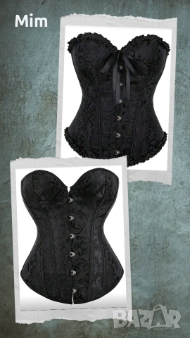 4XL Черен сатенен корсет 