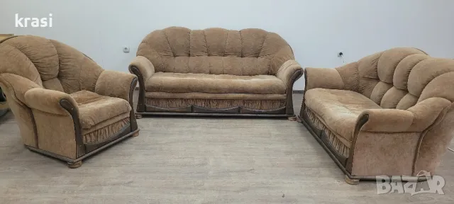 Гарнитура тройка с механизъм, двойка, фотьол , снимка 2 - Дивани и мека мебел - 48941505