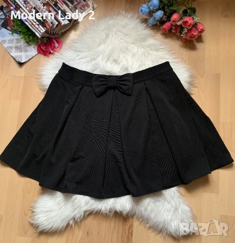 Разкроена черна пола, снимка 1