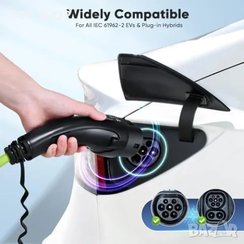 Нов Бързо Зареждащ Кабел Type 2 за Електромобили 7.2KW - 5м, снимка 4 - Друга електроника - 49426170