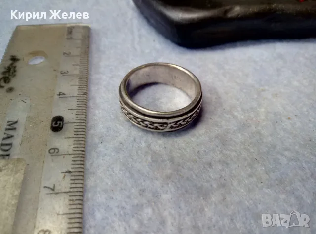 ДИЗАЙНЕРСКИ ДВУКОМПОНЕНТЕН ВЪРТЯЩ Се СРЕБЪРЕН ПРЪСТЕН СРЕБРО 925 СТИЛНО ОРНАМЕНТИРАН Тип ХАЛКА 34460, снимка 5 - Пръстени - 50023851