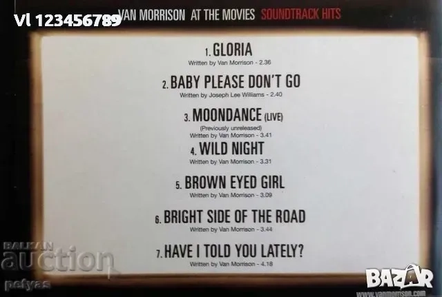 СД -Van Morrison AT THE MOOVIES -Soundtrack hits, снимка 2 - CD дискове - 52095461