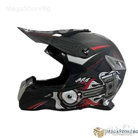 Кросова каска 188 - размер S - Matt Black/Grey Red, снимка 3 - Аксесоари и консумативи - 50527247