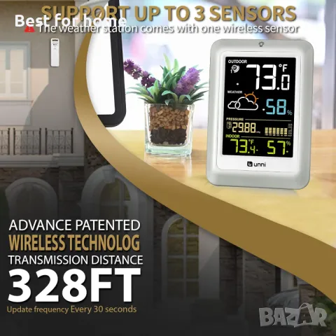 Безжична метеорологична станция UNNI 585C цветна, снимка 4 - Друга електроника - 48694359