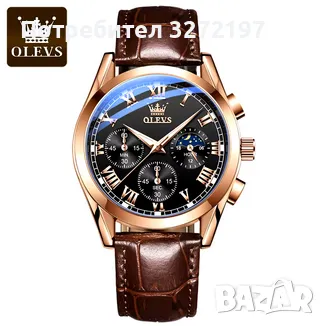 OLEVS многофункционален кварцов часовник,водоустойчив,дата,хронограф, снимка 2 - Мъжки - 48432647