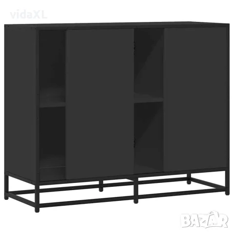 vidaXL Сайдборд, черен, 92x35x76 см, инженерно дърво, снимка 6 - Бюфети - 56148239