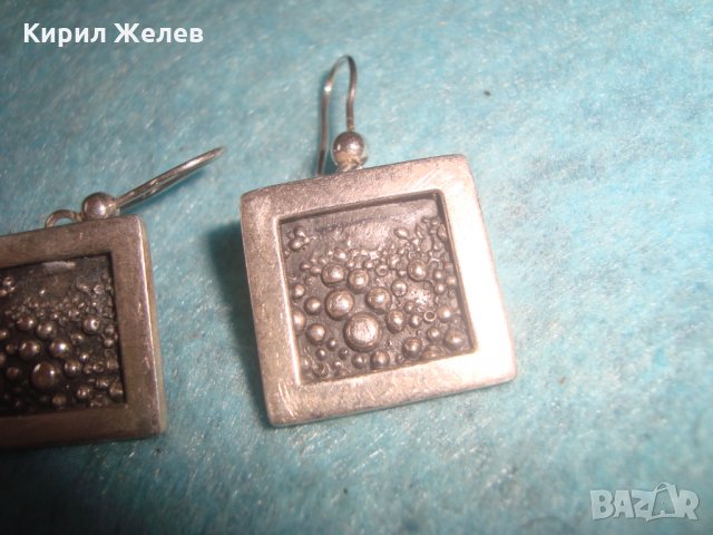 СРЕБЪРНИ АРТ ОБЕЦИ ОКСИДИРАНО КОВАНО СРЕБРО 925 СТАРА РЪЧНА ЮВЕЛИРНА ИЗРАБОТКА 25714, снимка 12 - Обеци - 35783998