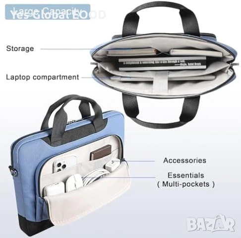 DOMISO защитна чанта за лаптоп 17–17.3 инча с презрамка, снимка 4 - Лаптоп аксесоари - 53071893