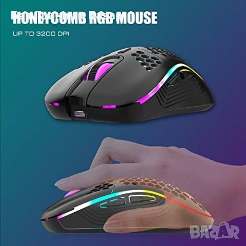 Нова Ултра компактна 85 клавиша UK клавиатура с механично усещане + RGB мишка, снимка 4 - Клавиатури и мишки - 53739565