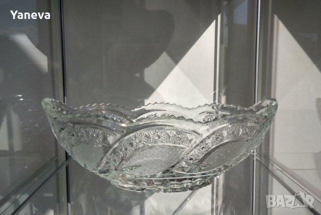Кристална , тежка , масивна фруктиера . , снимка 2 - Прибори за хранене, готвене и сервиране - 41796967