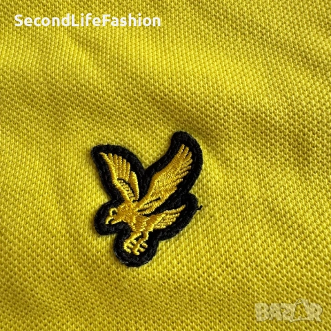 Мъжка поло тениска Lyle & Scott цвят жълто размер XL, снимка 5 - Тениски - 53685365