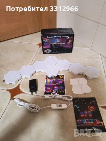Шестоъгълни светлини (8 пакета) LED стенни панели, TISOFU RGB светлини за игри с APP, интелигентен 