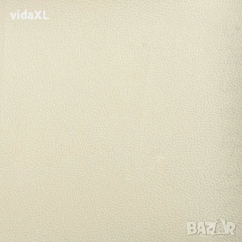 vidaXL Разтегателен диван с подлакътници кремав 54 см изкуствена кожа, снимка 7 - Дивани и мека мебел - 56147491