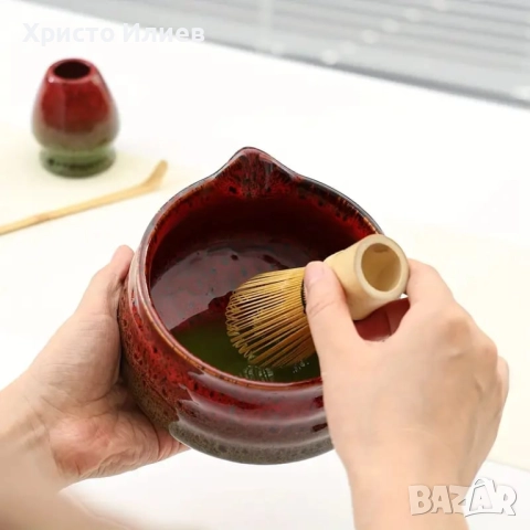 Комплект за чай матча Matcha 4 броя сет Японски матча сет чъсен купа лъжичка, снимка 2 - Други стоки за дома - 52089185