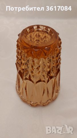 Винтидж стъклена ваза в розово злато, снимка 2 - Антикварни и старинни предмети - 40209238