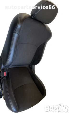 Предна лява седалка черна кожа и плат за Peugeot 4007 2.2 HDI (2009)