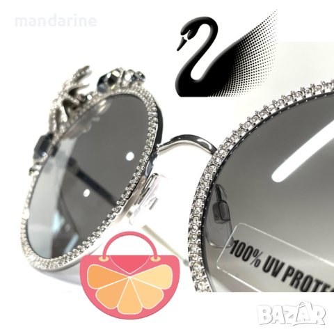 ATELIER SWAROVSKI 🍊 Дамски слънчеви очила “SILVER NIGHT & BLACK DIAMOND” нови с кутия, снимка 8 - Слънчеви и диоптрични очила - 41417055