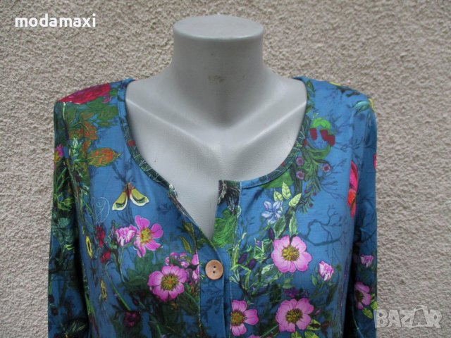 3XL Нова миди рокля в океанско синьо, снимка 6 - Рокли - 41870768