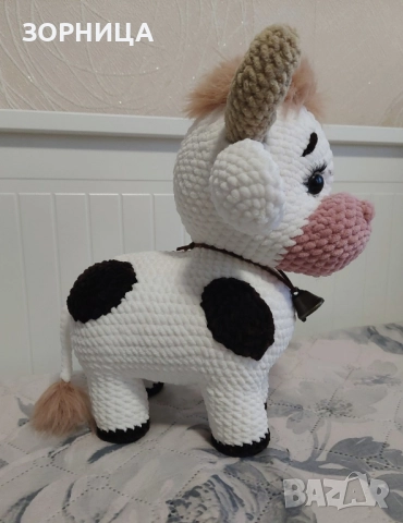 Плетена играчка кравичка, снимка 3 - Плюшени играчки - 51435657