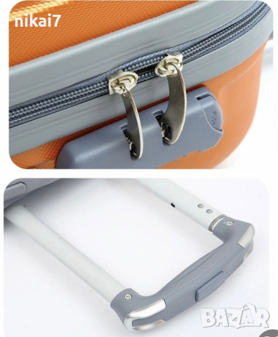 пътнически куфар комплект 6бр 100% ABS+разширение 5см/4 колела 360°, снимка 10 - Куфари - 44792767